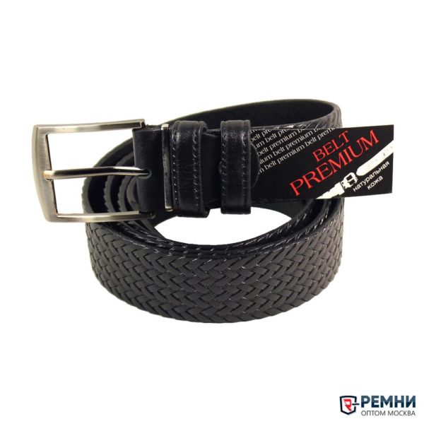 Belt Premium 35 мм, черный, рисунок